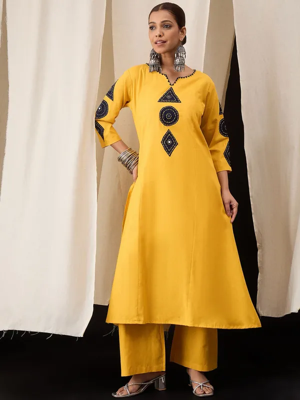 Mustard_Yellow_Cotton_Patchwork_Kurta_Set_with_Palazzo