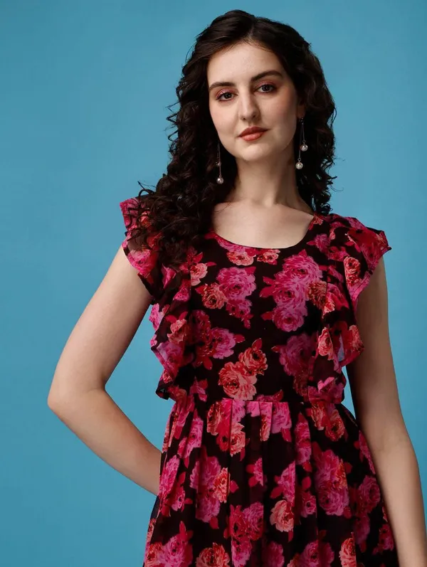 woman_maroon_floral_printed_long__dress
