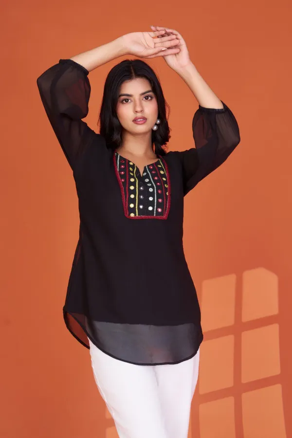 Casual_Black_Georgette_Tunic_Top