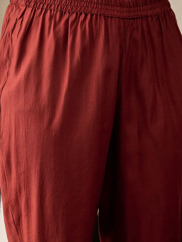 Maroon_Chanderi_Handblock_Print_Kurta_Set_with_Dupatta