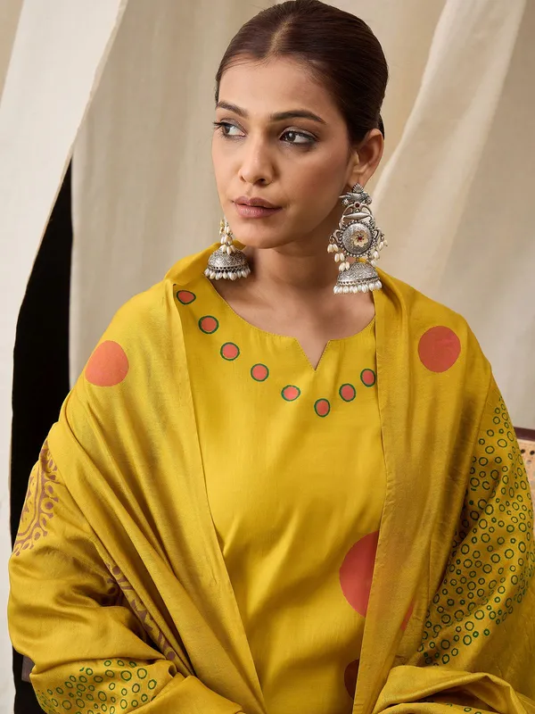 Mustard_Yellow_Chanderi_Block_Print_Kurta_Set_with_Dupatta