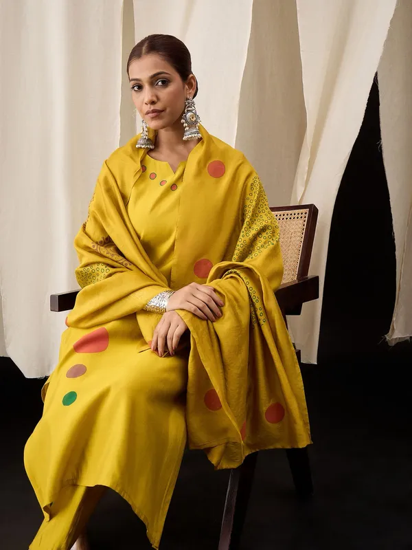 Mustard_Yellow_Chanderi_Block_Print_Kurta_Set_with_Dupatta