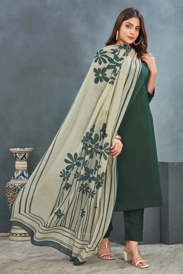 Green_Plain_Kurta_Pant_with_Dupatta_suit