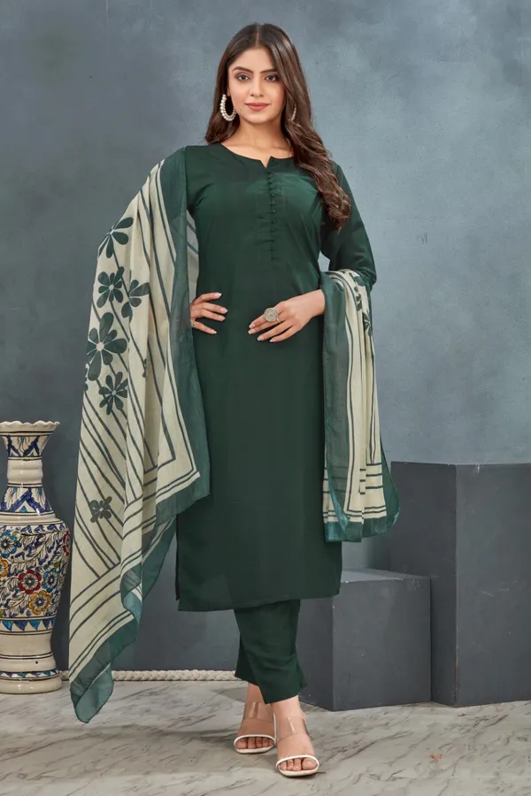 Green_Plain_Kurta_Pant_with_Dupatta_suit