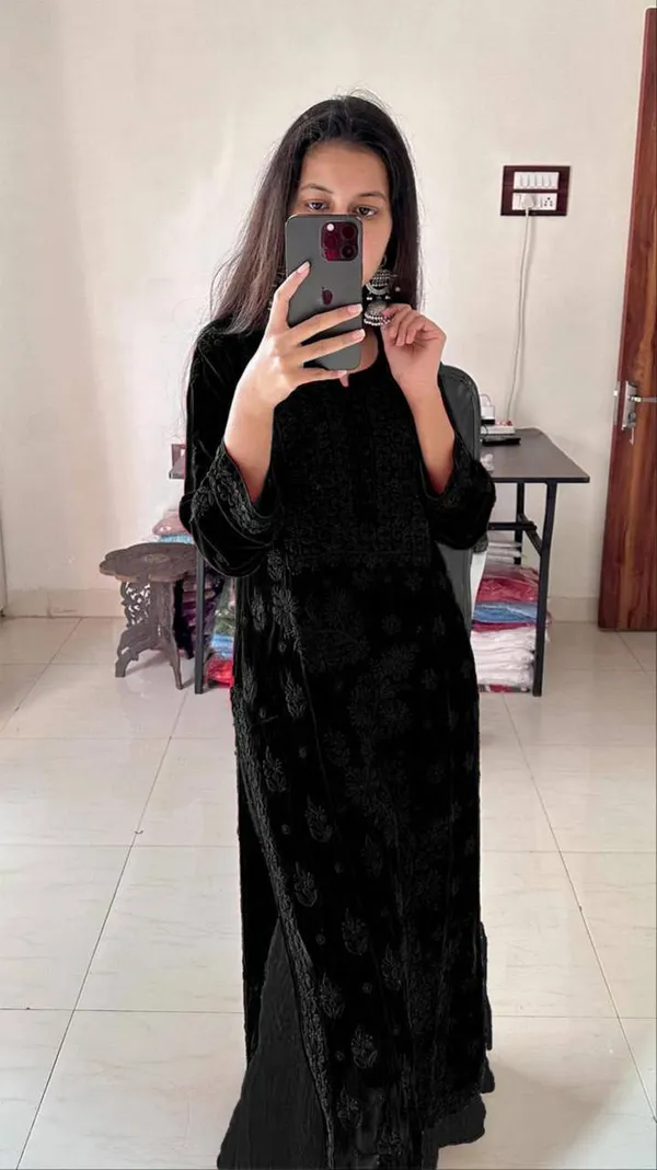 Black_Purple_Designer_Georgette_EmbroideBlack_Suit_Set_With_Dupatta