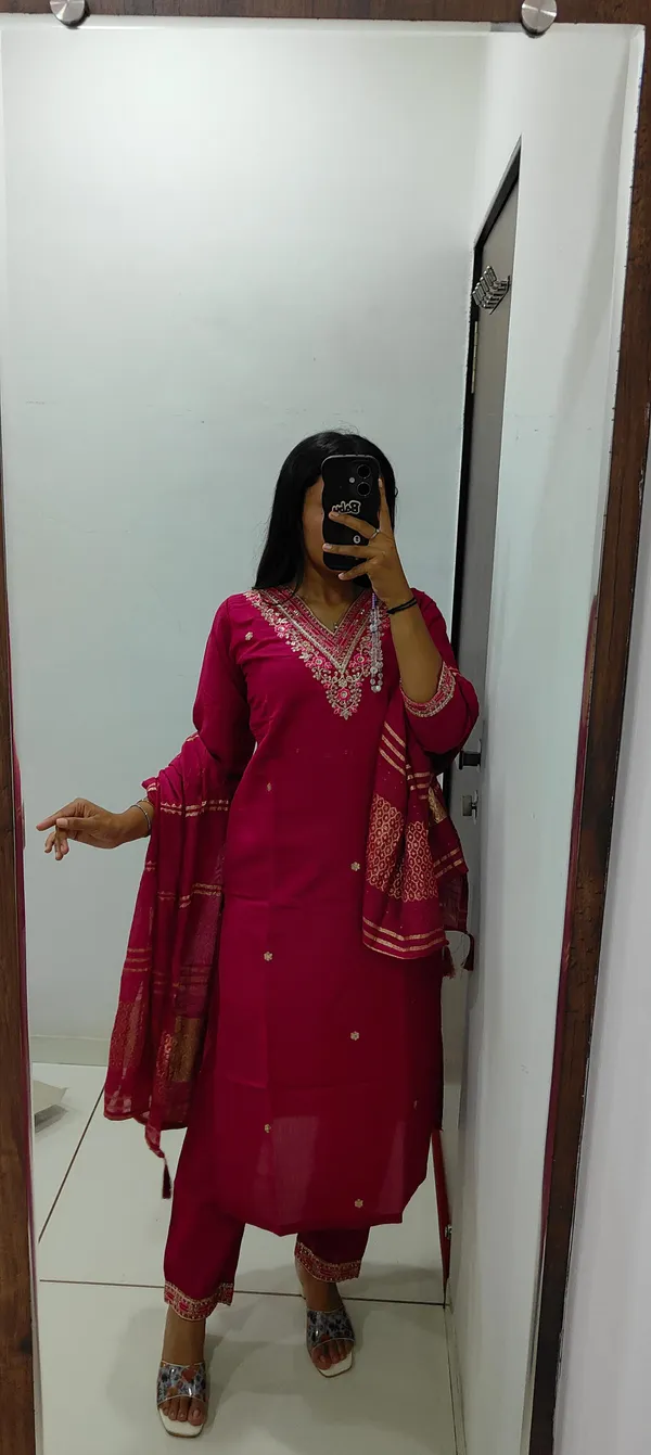 Maroon_Elegance_Embroidered_Roman_Silk_Kurti_Set_For_Women