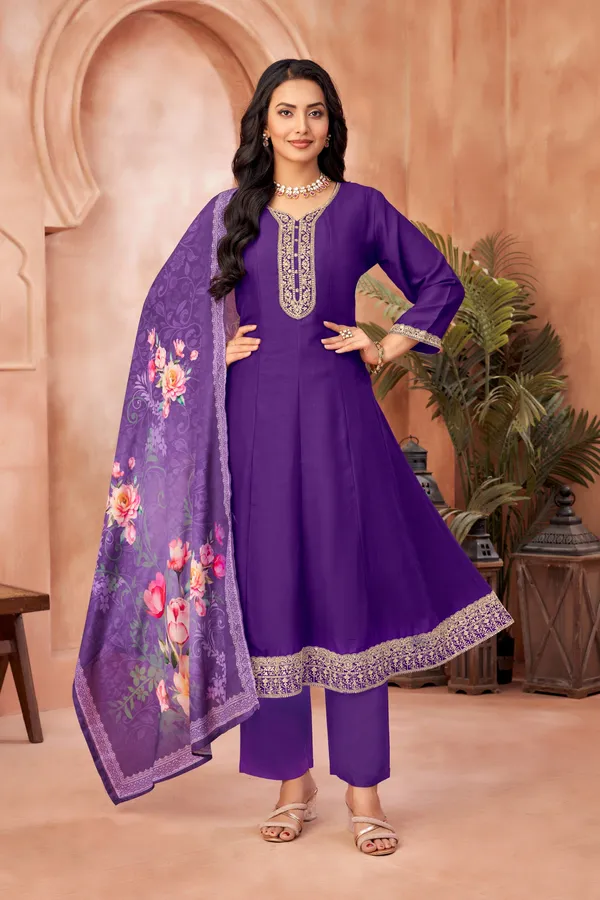 Designer_Embroidered_Anarkali_Set_with_Pant_and_Printed_Dupatta