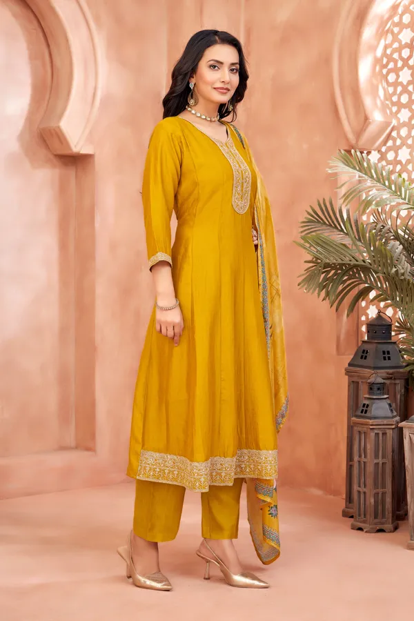 Designer_Embroidered_Anarkali_Set_with_Pant_and_Printed_Dupatta