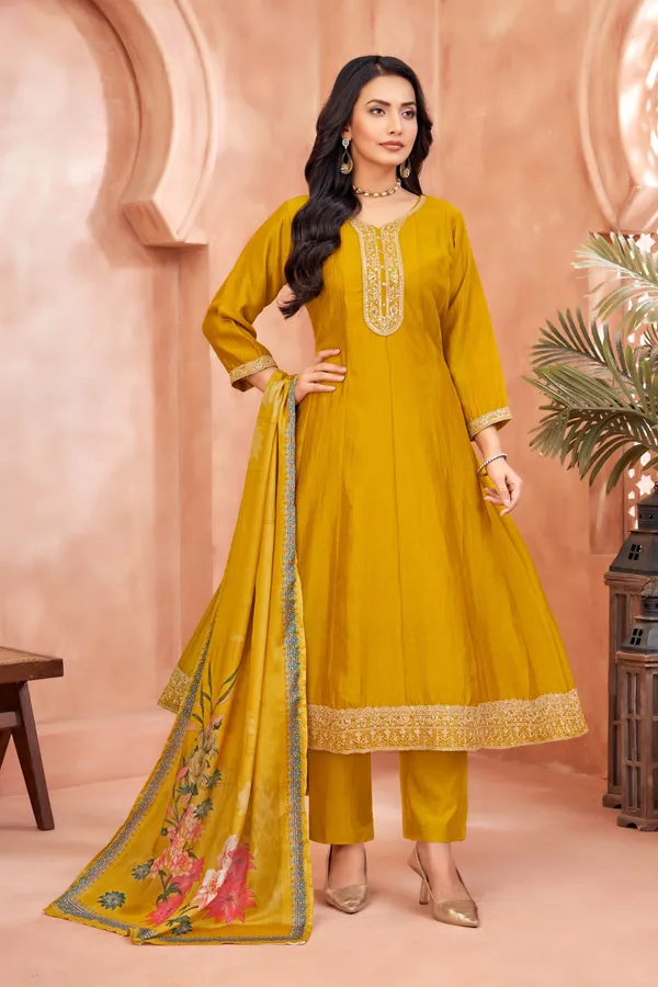 Designer_Embroidered_Anarkali_Set_with_Pant_and_Printed_Dupatta