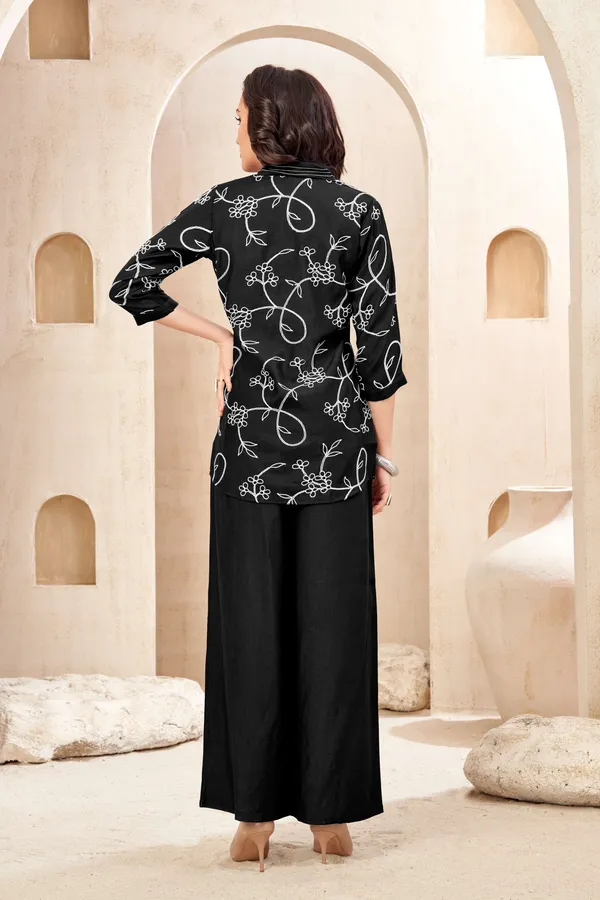 Stylish_V-Neck_Kurta_Set_with_Dori_Embroidery