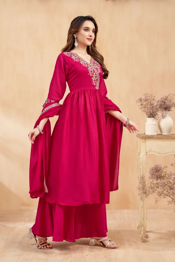 Angrakha_style_Kurta_with_Dupatta_and_Trouser,with_Coding_Embroidery_Work