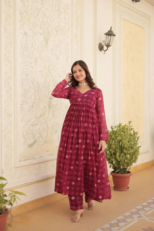 Rani_Foil_print_flared_kurta_pant