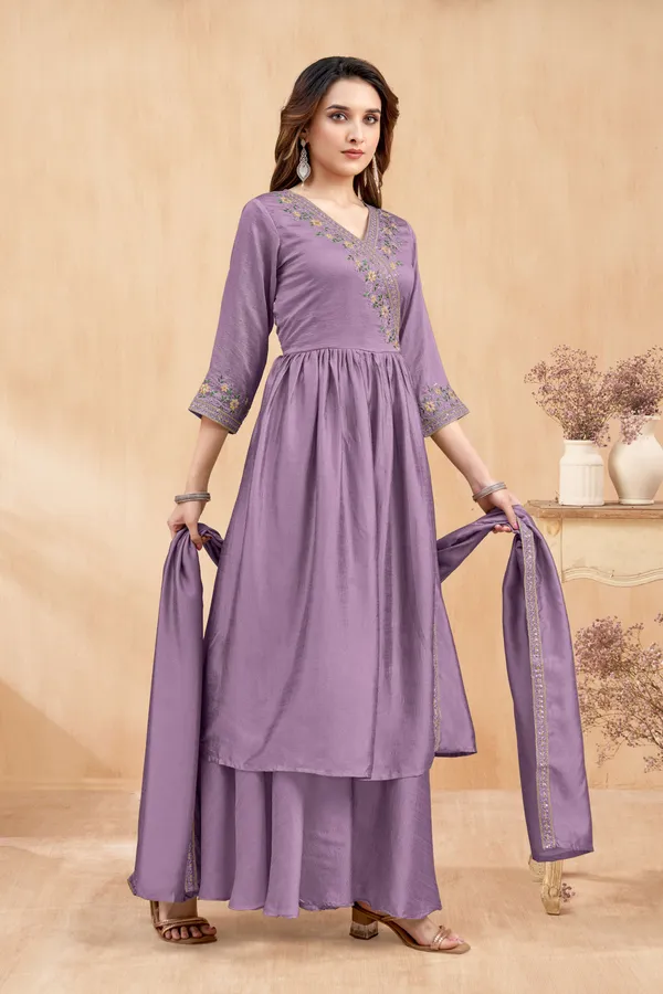 Angrakha_style_Kurta_with_Dupatta_and_Trouser,with_Coding_Embroidery_Work