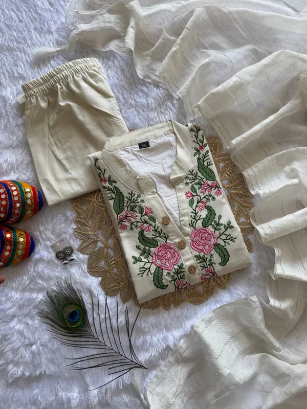 Elegant_White_Khadi_Cotton_Embroidered_Kurti_Set_With_Dupatta_For_Women