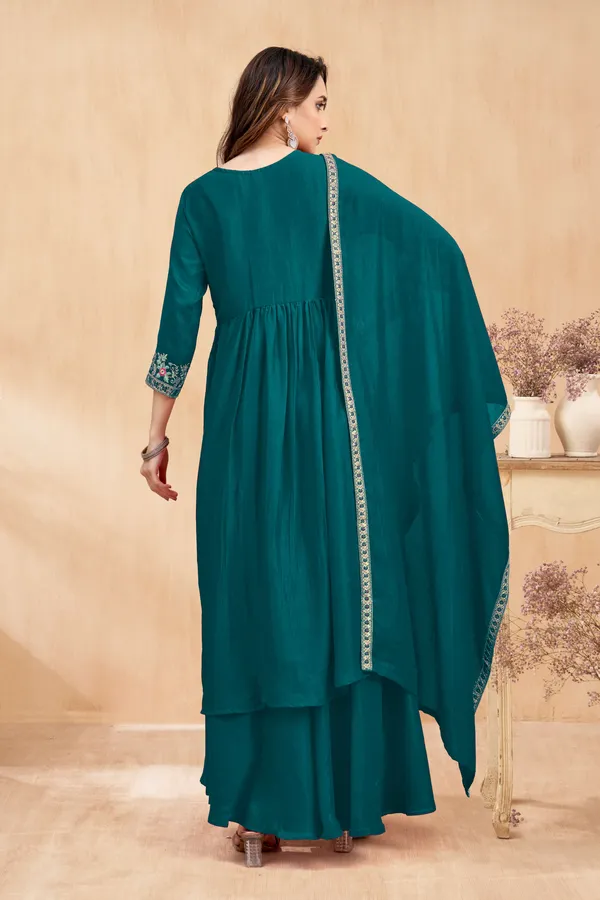 Angrakha_style_Kurta_with_Dupatta_and_Trouser,with_Coding_Embroidery_Work