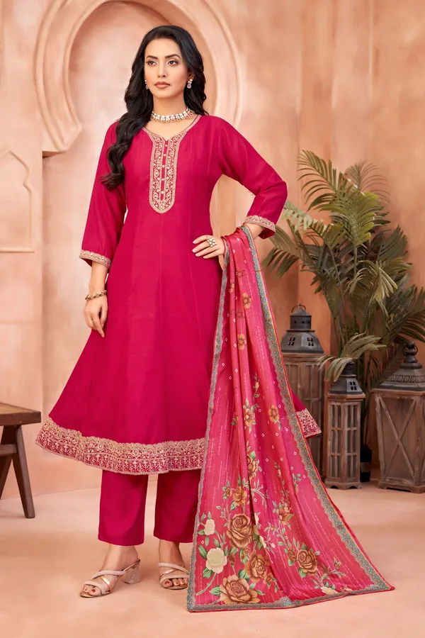 Designer_Embroidered_Anarkali_Set_with_Pant_and_Printed_Dupatta