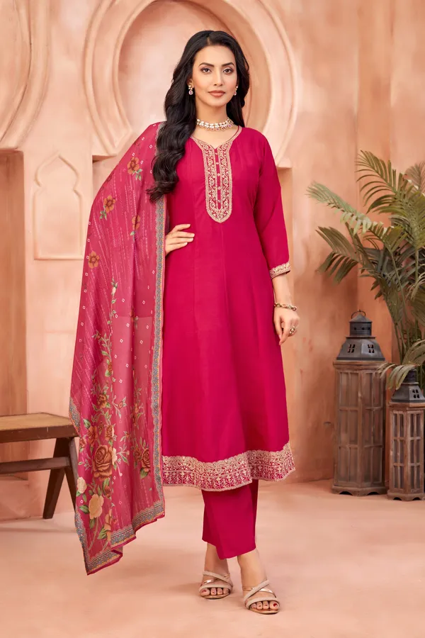 Designer_Embroidered_Anarkali_Set_with_Pant_and_Printed_Dupatta