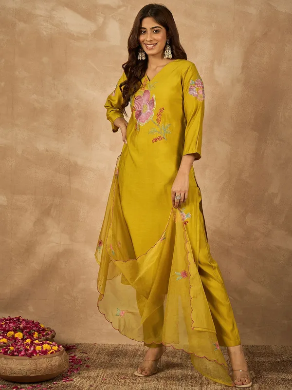 Yellow_Chanderi_Kurta_Set