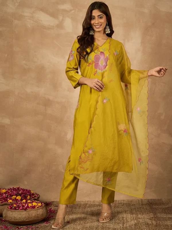 Yellow_Chanderi_Kurta_Set