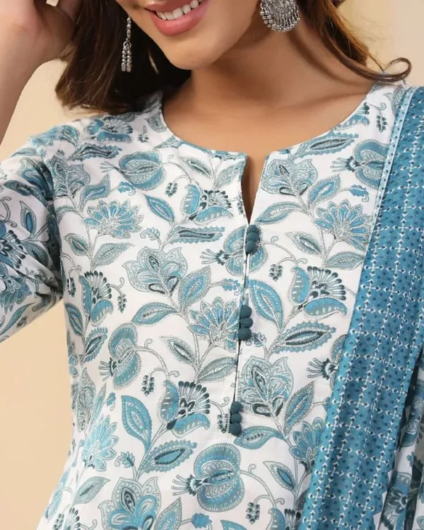Woman_Blue_enthic_floral_printed_kurti-pant-_dupatta