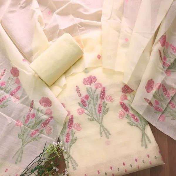 Lemon_Blossom_Floral_Weave_Muga_Cotton_Suit_Set