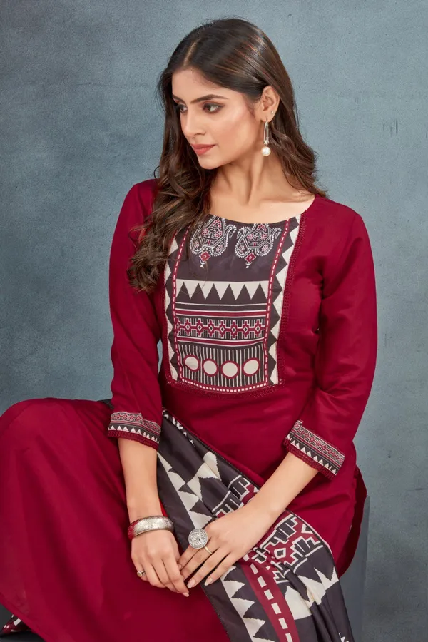 Red_ajarkh_Kurta_Pant_with_Dupatta_suit