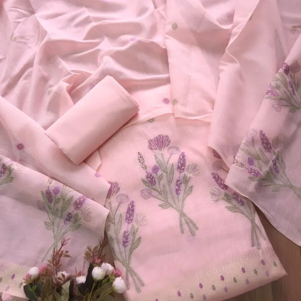 Pink_Bloom_Floral_Weave_Muga_Cotton_Suit_Set