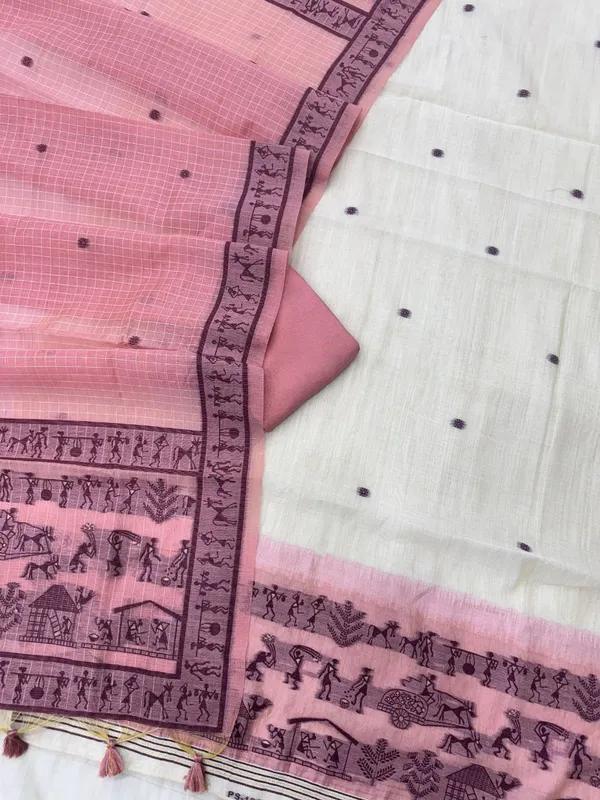 Dusty_Rose_&_Maroon_Warli_Weave_Muga_Cotton_Unstitched_Salwar_Suit
