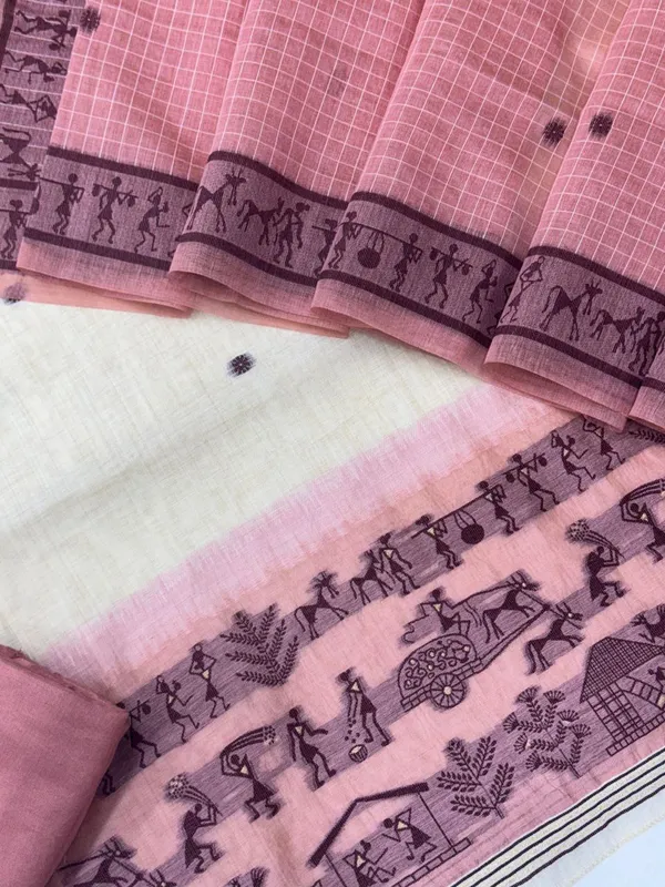 Dusty_Rose_&_Maroon_Warli_Weave_Muga_Cotton_Unstitched_Salwar_Suit