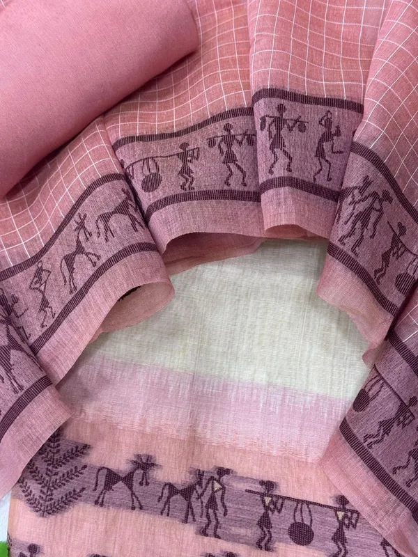 Dusty_Rose_&_Maroon_Warli_Weave_Muga_Cotton_Unstitched_Salwar_Suit