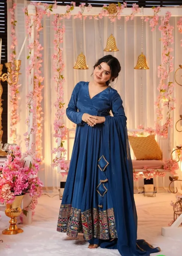 woman_Angrakha_style_anarkali_kurta_with_dupatta_suit