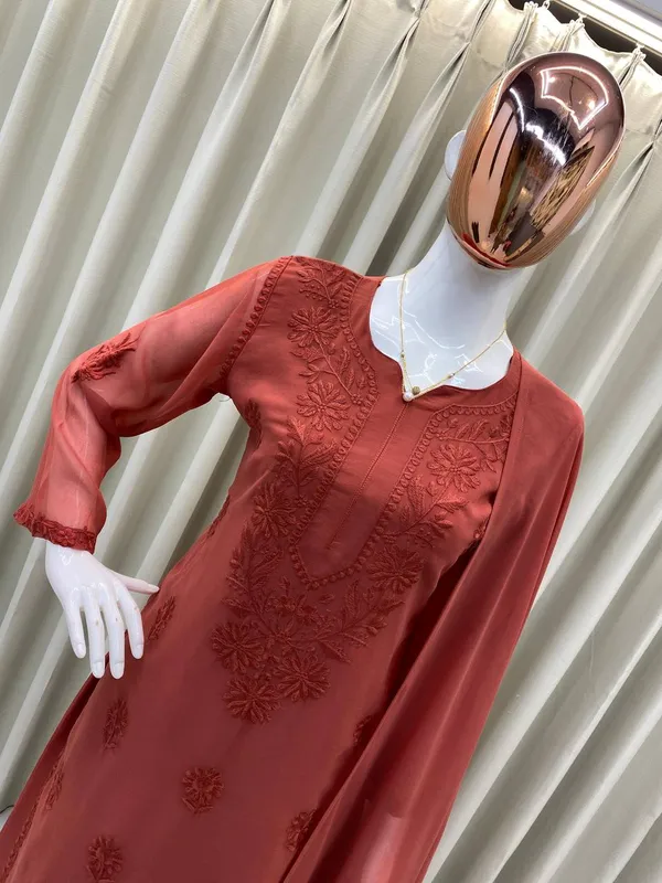 Rust_Elegance_Designer_Faux_Georgette_Embroidered_Suit_Set_With_Dupatta