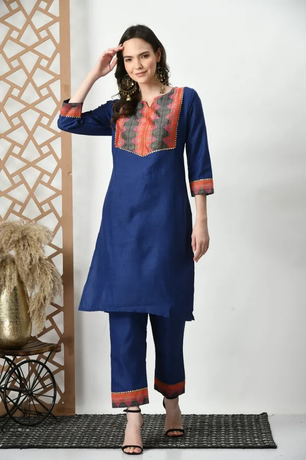 Woman_Cotton_Blue_kurti-pant