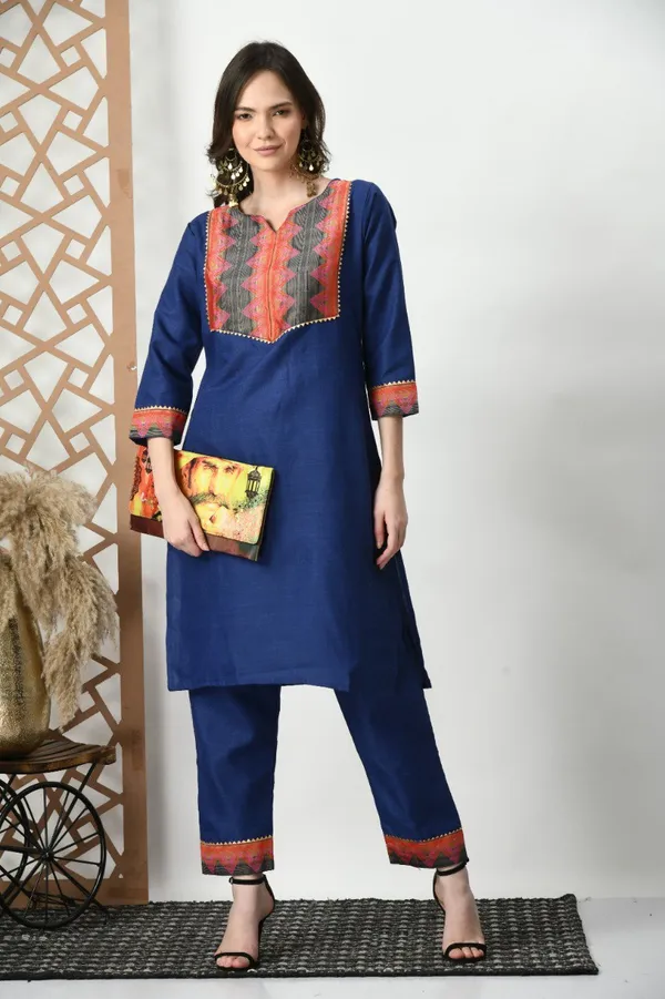 Woman_Cotton_Blue_kurti-pant