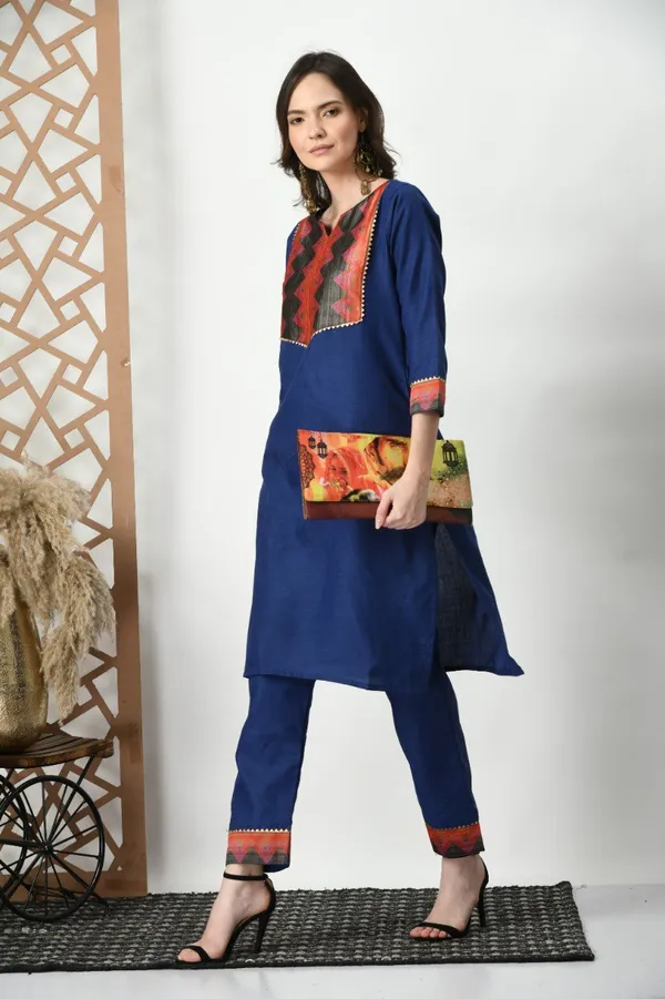 Woman_Cotton_Blue_kurti-pant