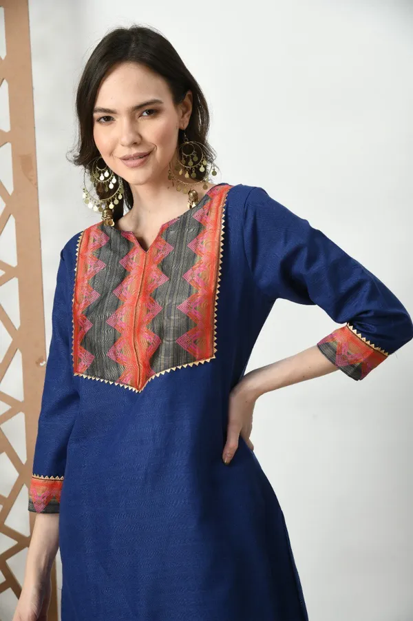 Woman_Cotton_Blue_kurti-pant