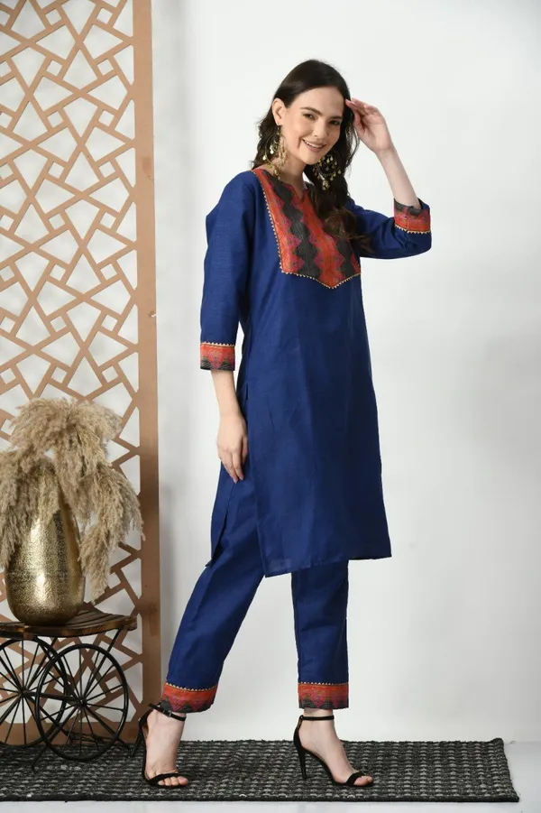 Woman_Cotton_Blue_kurti-pant