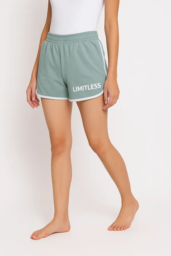 Blue_Cotton_Mid_Rise_Loop_Knit_Shorts_|_For_Women