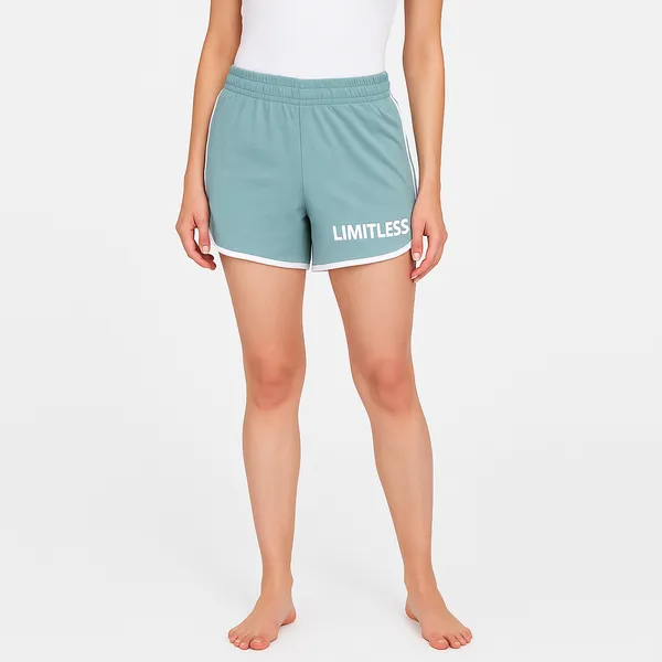 Blue_Cotton_Mid_Rise_Loop_Knit_Shorts_|_For_Women