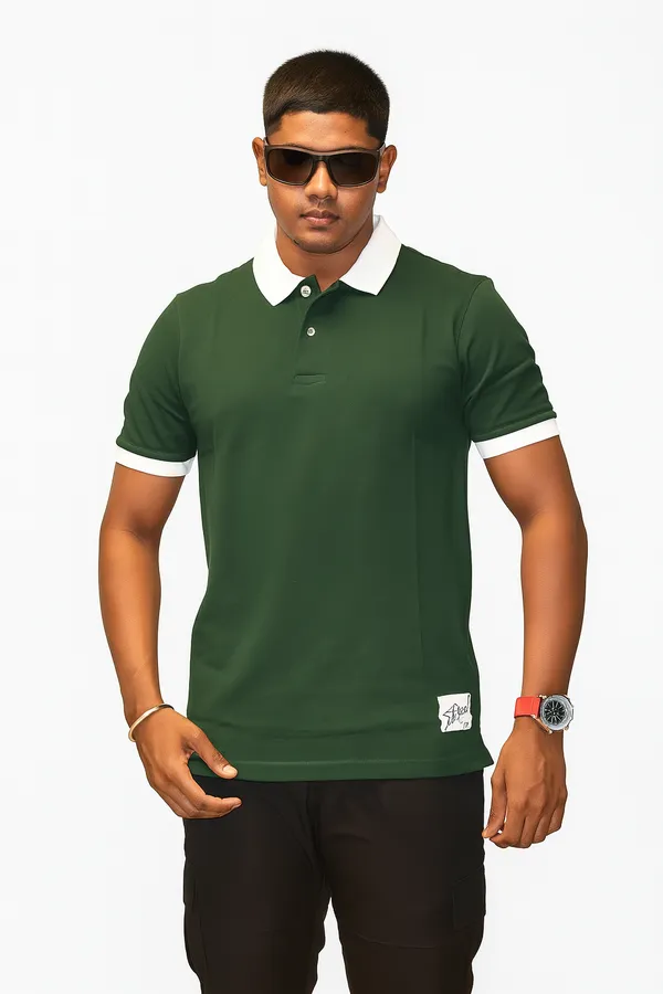 Green_Cotton_Short_Sleeve_Polo_T_Shirt_|_For_Men