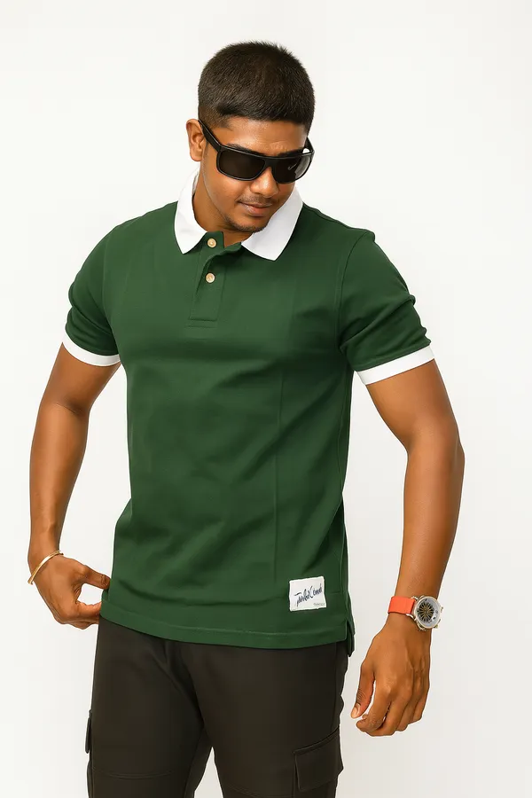 Green_Cotton_Short_Sleeve_Polo_T_Shirt_|_For_Men