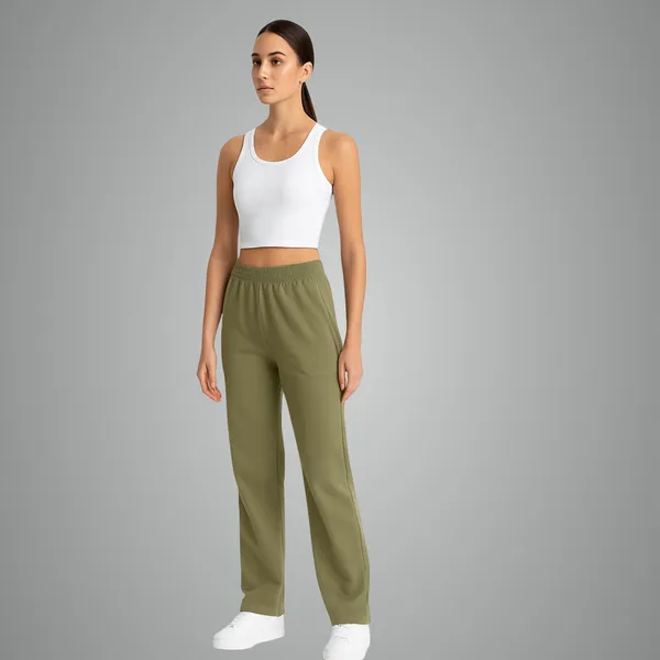 Forest_Green_Cotton_Mid_Rise_Relaxed_Fit_Joggers_|_For_Women