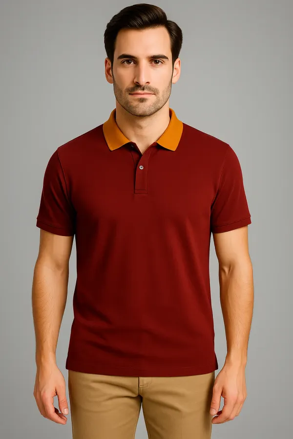 Rust_Cotton_Short_Sleeve_Polo_T_Shirt_|_For_Men