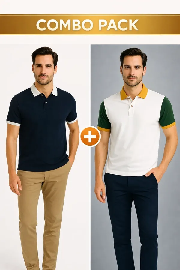 Pack_of_2_Navy_Blue_&_White_Cotton_Short_Sleeve_Polo_T_Shirt_|_For_Men