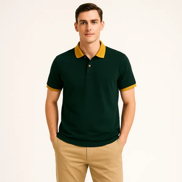 Green_Cotton_Short_Sleeve_Polo_T_Shirt_|_For_Men