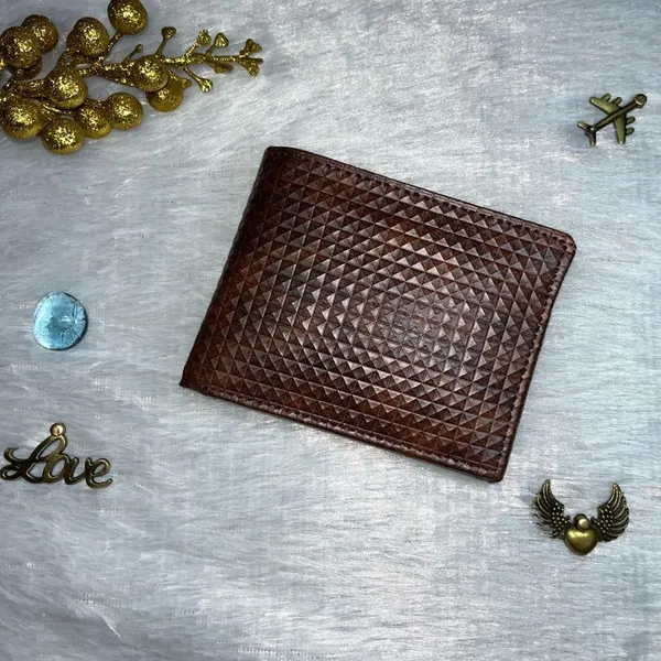 Valentine_Special_Men's_Brick_Pattern_Leather_Wallet_|_Slim_&_Stylish_|_Holds_Cards_&_Cash_|_Ideal_for_Gifting_with_Complimentary_Chocolate