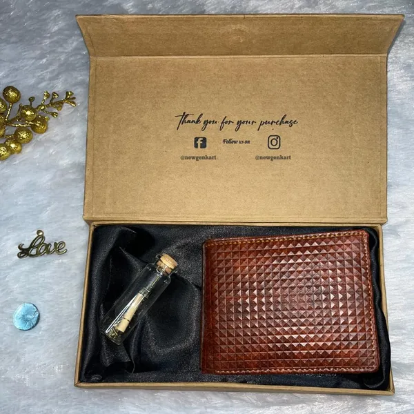 Valentine_Special_Men's_Brick_Pattern_Leather_Wallet_|_Slim_&_Stylish_|_Holds_Cards_&_Cash_|_Ideal_for_Gifting_with_Complimentary_Chocolate