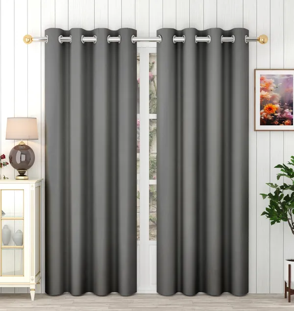 Grey_Polyester_Eyelet__Solid_Blackout_curtains_Pack_of_2