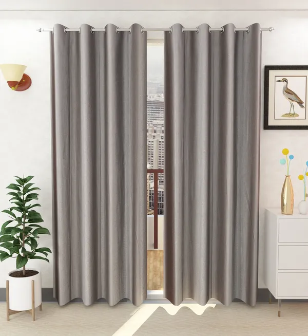 Grey__Polyester_Eyelet_Solid_Plain_curtains_Pack_of_2