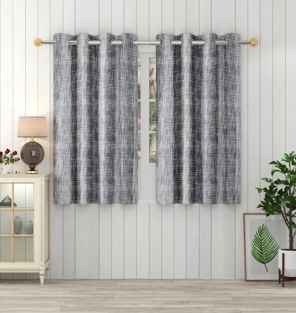 Grey_Polyester_Eyelet__Designer_Print_curtains_Pack_of_2